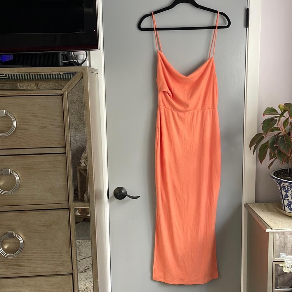 Hello Molly Rooftop Martinis for two peach ribbed dress, size L, new - Picture 4 of 8
